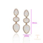 نمای نزدیک گوشواره ژوپینگ نگین‌دار کد S00140643