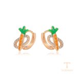 گوشواره ژوپینگ رنگ طلایی طرح طلا ۱۸ عیار نگین‌دار کد S00157021