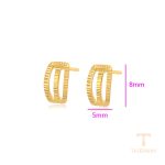 نمای نزدیک گوشواره ژوپینگ بدون نگین کد S00166919
