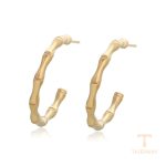گوشواره ژوپینگ رنگ طلایی طرح طلا ۱۴ عیار بدون نگین کد T000908691
