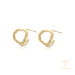 نمای نزدیک گوشواره ژوپینگ بدون نگین مناسب پوست حساس کد T000938326