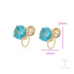 نمای نزدیک گوشواره ژوپینگ نگین‌دار مناسب پوست حساس کد T001079322