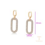 نمای نزدیک گوشواره ژوپینگ نگین‌دار کد X000006898