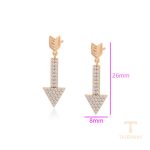 نمای نزدیک گوشواره ژوپینگ نگین‌دار کد X000439773