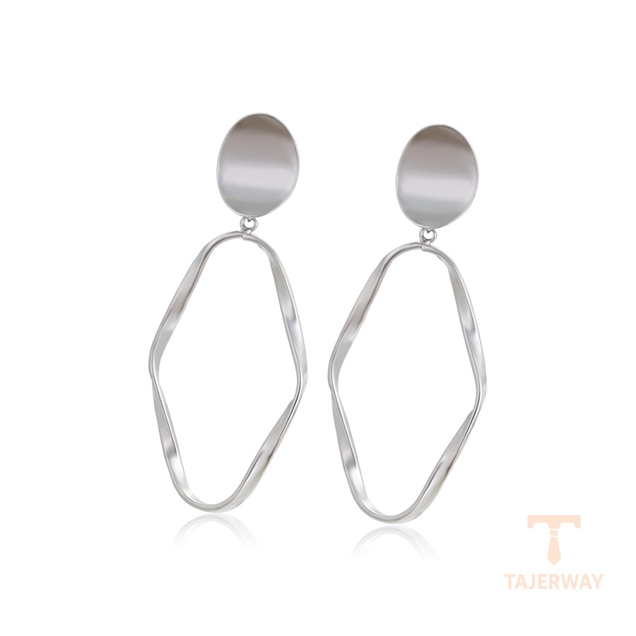 گوشواره ژوپینگ طلای سفید (رادیوم) بدون نگین کد X000643900