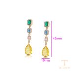 نمای نزدیک گوشواره ژوپینگ نگین‌دار کد X000698073