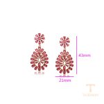 نمای نزدیک گوشواره ژوپینگ نگین‌دار کد X000698141