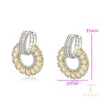 نمای نزدیک گوشواره ژوپینگ نگین‌دار رنگ ثابت کد X000708704