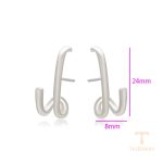 گوشواره ژوپینگ طلای سفید (رادیوم) بدون نگین کد X000721763
