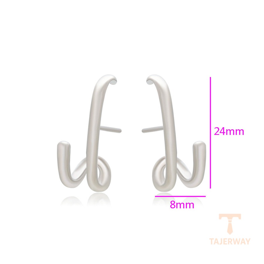 گوشواره ژوپینگ طلای سفید (رادیوم) بدون نگین کد X000721763