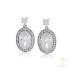نمای نزدیک گوشواره ژوپینگ نگین‌دار کد X000748544
