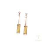 نمای نزدیک گوشواره ژوپینگ نگین‌دار کد X000753442