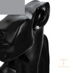 گوشواره ژوپینگ طلای سفید (رادیوم) نگین‌دار کد X000757148