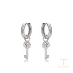گوشواره ژوپینگ طلای سفید (رادیوم) بدون نگین کد X000758748