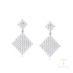 گوشواره ژوپینگ طلای سفید (رادیوم) نگین‌دار کد X000766848