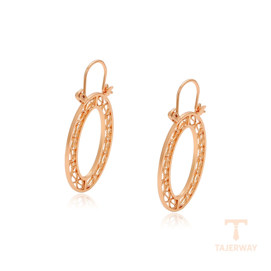 گوشواره ژوپینگ رنگ طلایی طرح طلا ۱۸ عیار بدون نگین کد X000772556