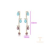 نمای نزدیک گوشواره ژوپینگ نگین‌دار کد X000772945