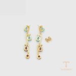 نمای مدل قفل و اتصالات گوشواره ژوپینگ وزن 8.74 گرم کد X000772945