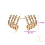 نمای نزدیک گوشواره ژوپینگ نگین‌دار کد X000776745