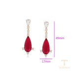 نمای نزدیک گوشواره ژوپینگ نگین‌دار کد X000779249