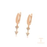 نمای نزدیک گوشواره ژوپینگ نگین‌دار کد X000780239