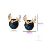 نمای نزدیک گوشواره ژوپینگ نگین‌دار کد X000782850
