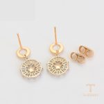 نمای نزدیک گوشواره ژوپینگ نگین‌دار رنگ ثابت کد X000782886