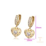 نمای نزدیک گوشواره ژوپینگ نگین‌دار کد X000788244