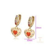 نمای نزدیک گوشواره ژوپینگ نگین‌دار کد X000788247