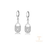 گوشواره ژوپینگ طلای سفید (رادیوم) نگین‌دار کد X000791631