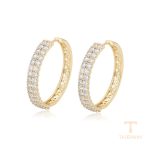 نمای نزدیک گوشواره ژوپینگ نگین‌دار کد X000793273