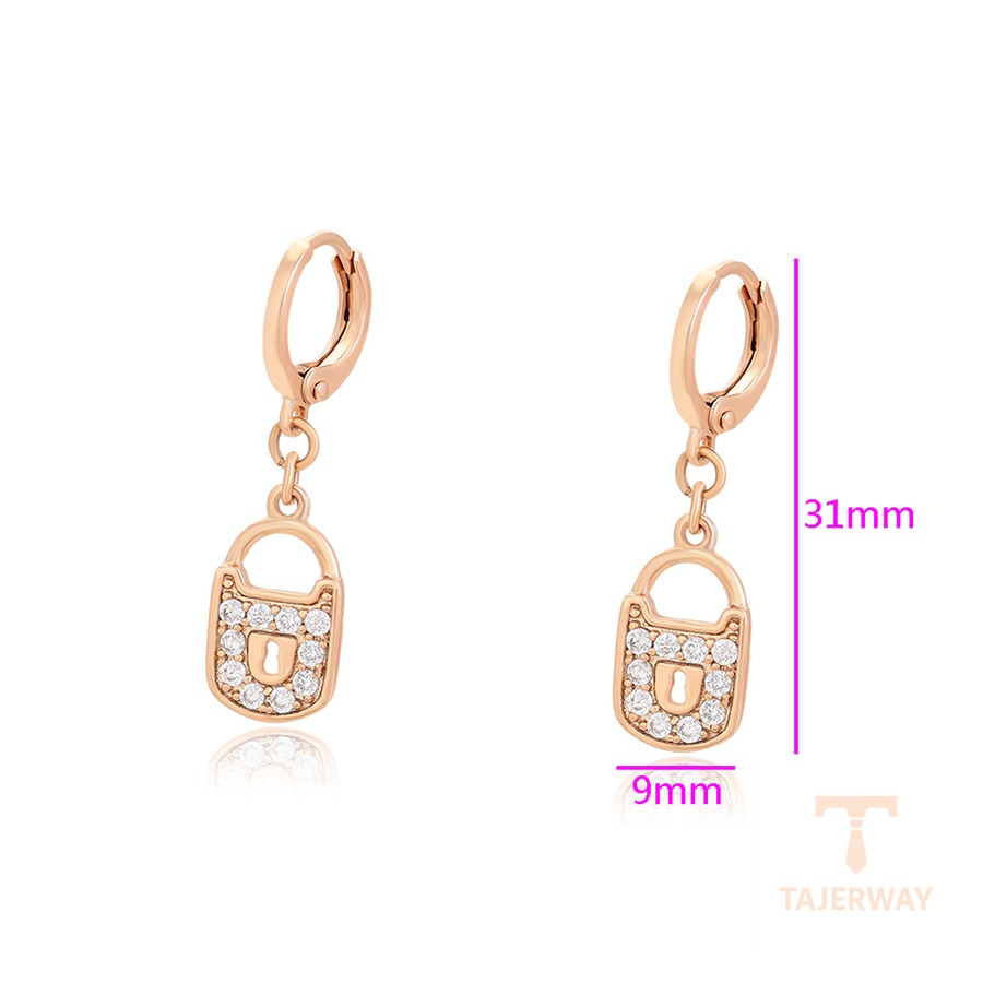 نمای نزدیک گوشواره ژوپینگ نگیندار کد X000801104