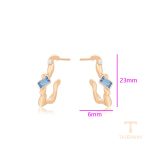 نمای نزدیک گوشواره ژوپینگ نگین‌دار رنگ ثابت کد X000806423