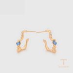 نمای مدل قفل و اتصالات گوشواره ژوپینگ وزن 4.03 گرم کد X000806423