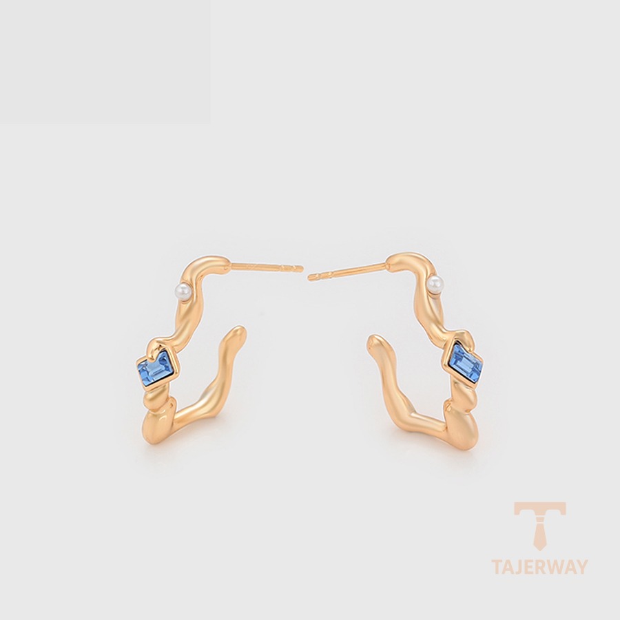 نمای مدل قفل و اتصالات گوشواره ژوپینگ وزن 4.03 گرم کد X000806423