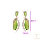 نمای نزدیک گوشواره ژوپینگ نگین‌دار کد X000811762