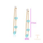 نمای نزدیک گوشواره ژوپینگ نگین‌دار کد X000822905