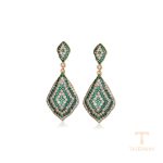 گوشواره ژوپینگ رنگ طلایی طرح طلا ۱۸ عیار نگین‌دار کد X000835793