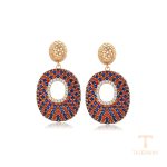 نمای نزدیک گوشواره ژوپینگ نگین‌دار کد X000835810