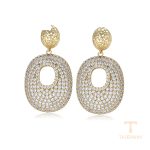 نمای نزدیک گوشواره ژوپینگ نگین‌دار کد X000837837