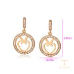 نمای نزدیک گوشواره ژوپینگ نگین‌دار کد X000887494