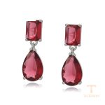 گوشواره ژوپینگ طلای سفید (رادیوم) نگین‌دار کد X000889790