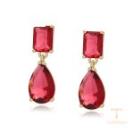 نمای نزدیک گوشواره ژوپینگ نگین‌دار کد X000889800