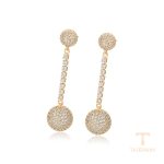 نمای نزدیک گوشواره ژوپینگ نگین‌دار کد X000913414