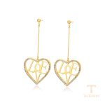 نمای نزدیک گوشواره ژوپینگ نگین‌دار کد X000917673