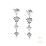 گوشواره ژوپینگ طلای سفید (رادیوم) نگین‌دار کد X000926517