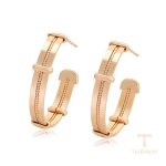 نمای نزدیک گوشواره ژوپینگ بدون نگین رنگ ثابت کد X000932906