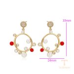 نمای نزدیک گوشواره ژوپینگ نگین‌دار کد X000934711