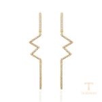 نمای نزدیک گوشواره ژوپینگ نگین‌دار کد X000935712