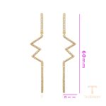 نمای مدل قفل و اتصالات گوشواره ژوپینگ طول Free وزن 3.64 گرم کد X000935712